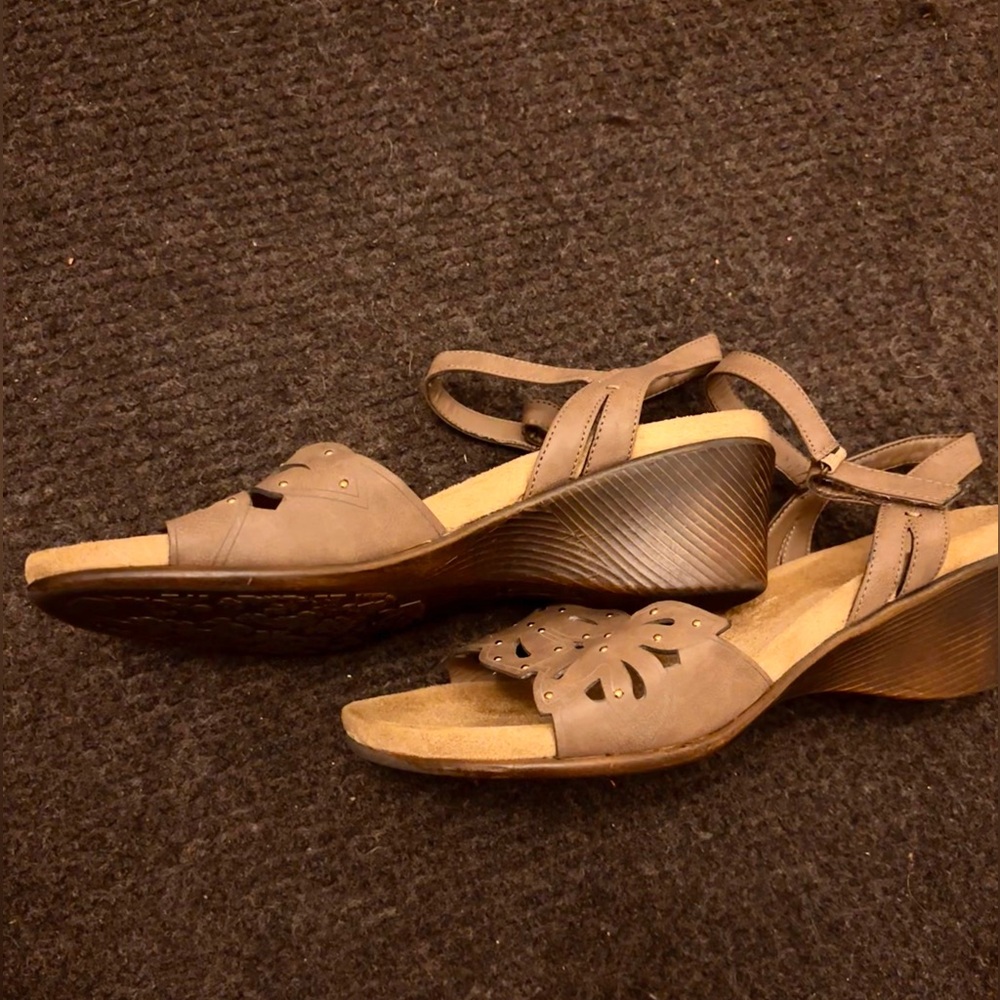 Studio Works Brown Wedge Sandals